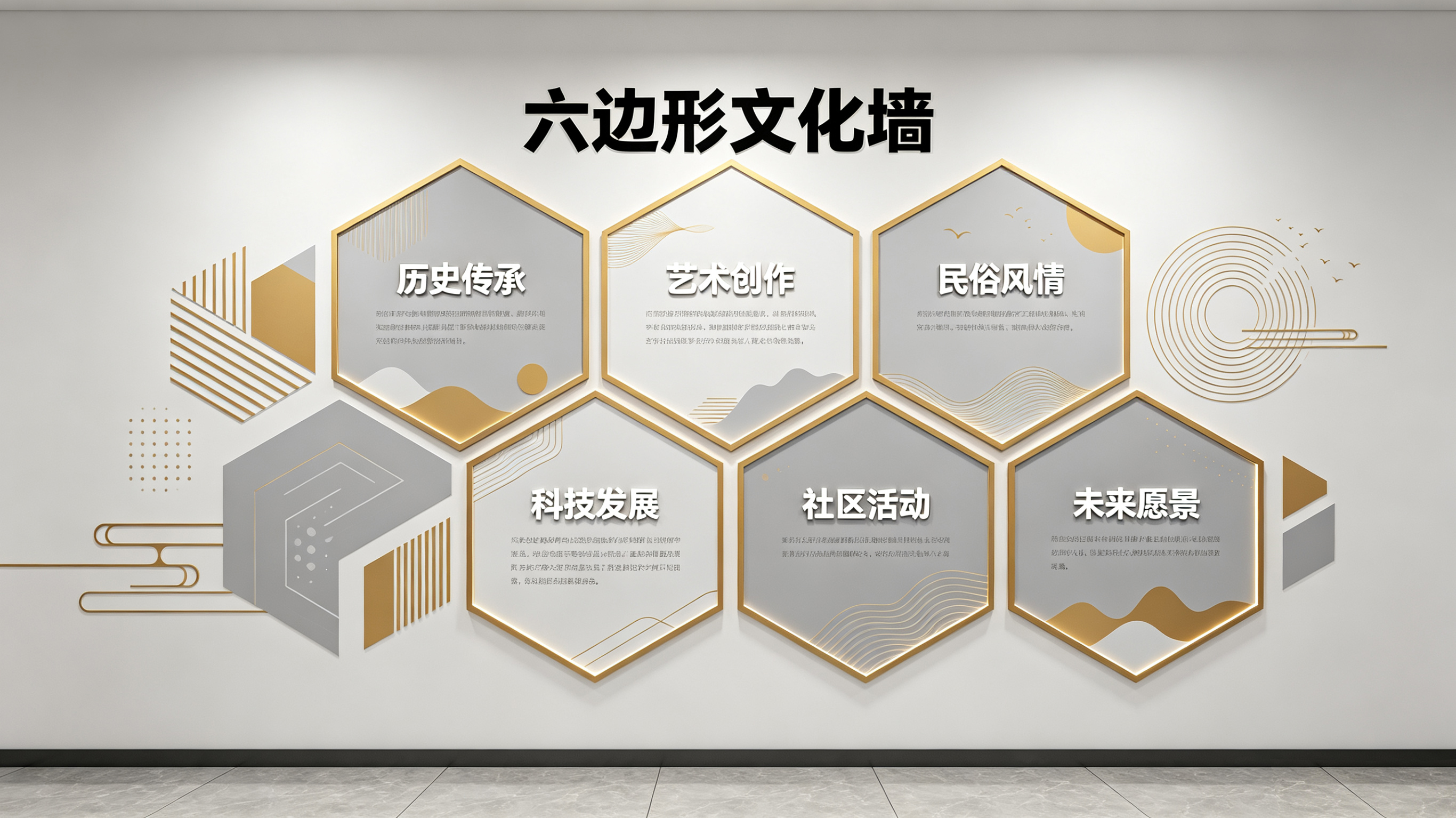 彭州企业文化墙 | 六边形信息美学